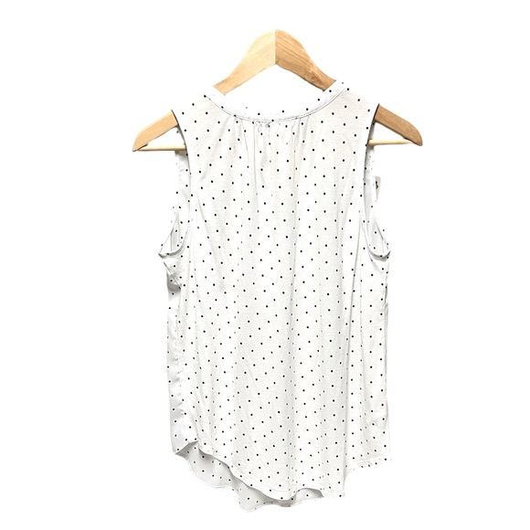 LOFT sleeveless blouse, white with black polka dots (S) - Picture 2 of 4